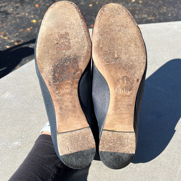 Chloe Lauren Scalloped Ballet Flats - Navy size 36 - Picture 5 of 5